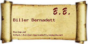 Biller Bernadett névjegykártya
